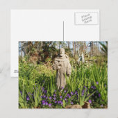 St. Francis onder Pansies Briefkaart (Voorkant / Achterkant)