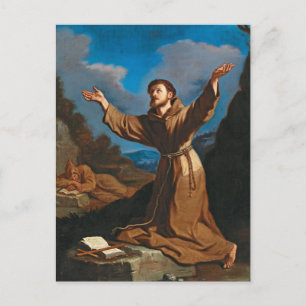 St. Francis Ontvangt de Stigmata door Guercino Briefkaart