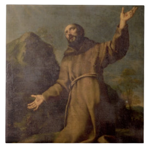St. Francis Ontvangt de Stigmata Tegeltje