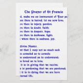 St Francis Prayer Briefpapier (Voorkant / Achterkant)