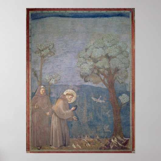 St. Francis Preaching to the Birds, 1297-99 Poster (Voorkant)
