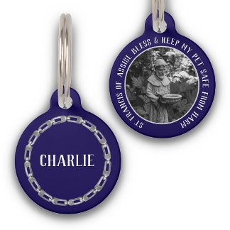 St Francis Safe Pet Protector Name Photo Chain Huisdierpenning