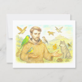 St. Francis - the sermon to the birds and animals Briefkaart