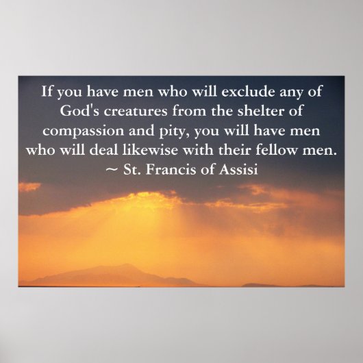 St. Francis van Assisi citeert over de rechten van Poster (Voorkant)
