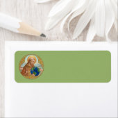 St. Francis van Assisi Holding Earth Etiket (Insitu)