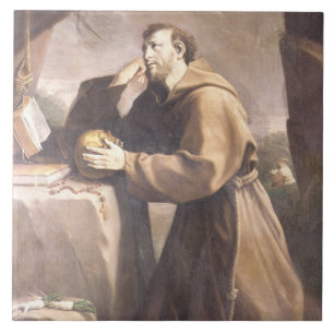 St. Francis van Assisi in Prayer Tegeltje