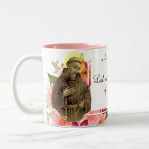 St. Francis van Assisi Lover van dieren Vredesprei Tweekleurige Koffiemok