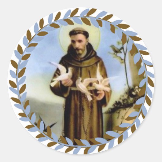 St. Francis van Assisi Patron Saint of Animals Ronde Sticker (Voorkant)
