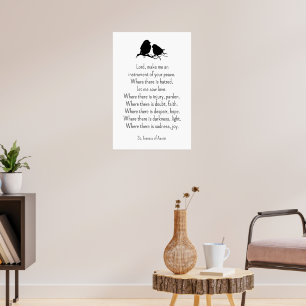 St. Francis van Assisi Prayer met Little Birds Poster