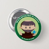 St. Francis van Assisi Ronde Button 5,7 Cm (Voorkant /achterkant)