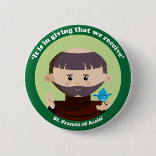 St. Francis van Assisi Ronde Button 5,7 Cm