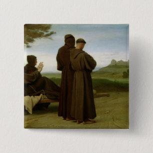 St. Francis van Assisi Vierkante Button 5,1 Cm