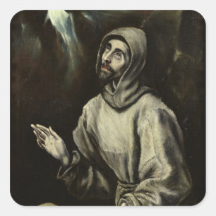 St. Francis van Assisi Vierkante Sticker