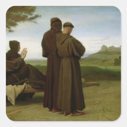 St. Francis van Assisi Vierkante Sticker (Voorkant)