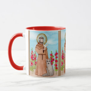 St. Francis van Assisi w Coyote Waterverf Gift Mok