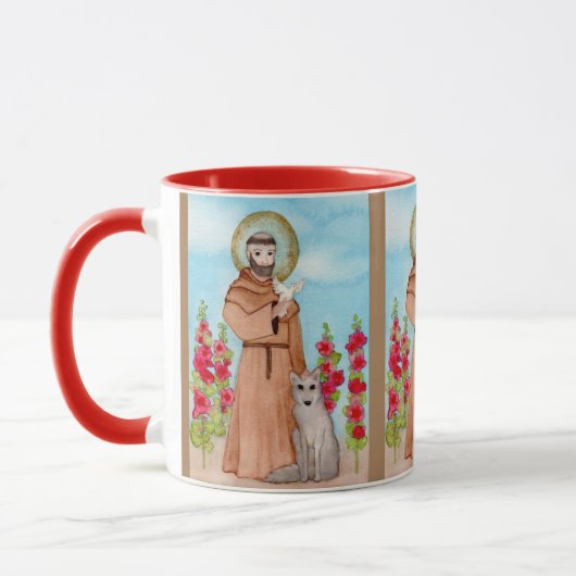 St. Francis van Assisi w Coyote Waterverf Gift Mok (Links)