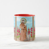 St. Francis van Assisi w Coyote Waterverf Gift Mok (Midden)