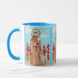 St. Francis van Assisi w Coyote Waterverf Gift Mok