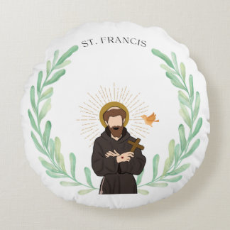 St. Francis van de Ronde van Assisi Rond Kussen