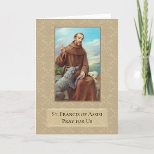 St. Francis van het Wenskaart w/prayer van Assisi Kaart