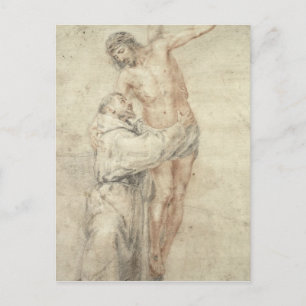 St. Francis verwerpt de wereld en Embracing Briefkaart