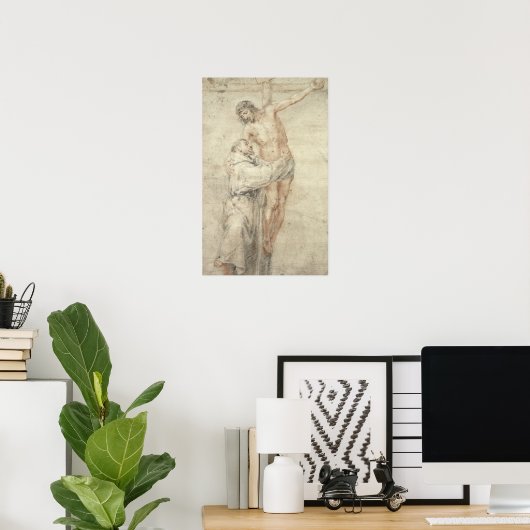St. Francis verwerpt de wereld en Embracing Poster (Thuiskantoor)
