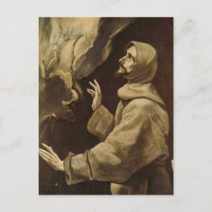 St. Franciscus die de stigmata ontvangt door El Gr Briefkaart