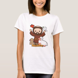 St. Franciscus van Assisi Katholiek T-shirt voor v