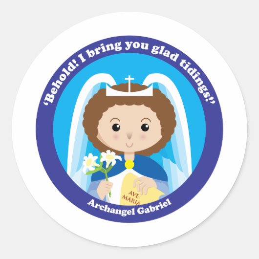 St. Gabriel the Archangel Ronde Sticker (Voorkant)