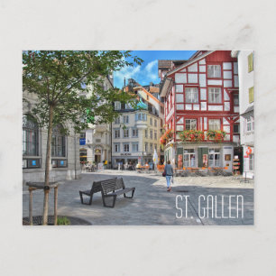 ST. GALLEN ZWITZERLAND, prachtig stadplein Briefkaart