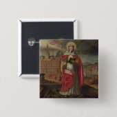 St. Genevieve Vierkante Button 5,1 Cm (Voorkant /achterkant)