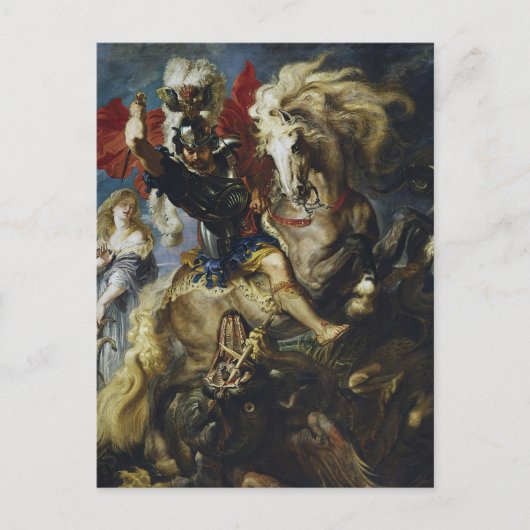 St. George bevalt de draak van Peter Paul Rubens Briefkaart (Voorkant)