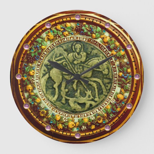 ST.GEORGE, BRONZE MEDALLION FLORAL CROWN GROTE KLOK (Voorkant)