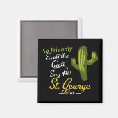 St George Cactus Funny Retro Magneet (Voorkant / Achterkant)