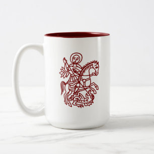St George Draak Jeruzalem Kruis Erfgoed Tattoo Tweekleurige Koffiemok