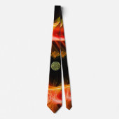 ST.GEORGE, DRAGON Red Oranje Yellow Fractal Swirls Stropdas (Voorkant)