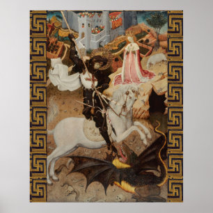 St. George en de Draak door Bernat Martorell Poster