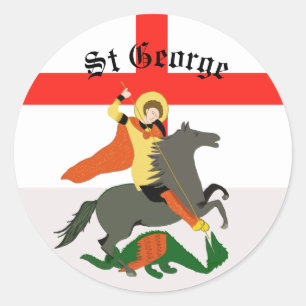 St George en de Draak en het kruis van St George Ronde Sticker