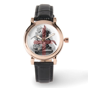 St George en de draak met Engeland kruis Horloge