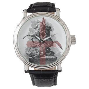 St George en de draak met Engeland kruis Horloge