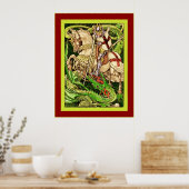 St. George en de Dragon ~  Art Nouveau Poster (Keuken)
