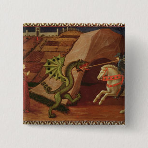 St. George en de Dragon, c.1439-40 Vierkante Button 5,1 Cm