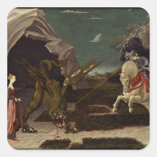 St. George en de Dragon, c.1470 Vierkante Sticker