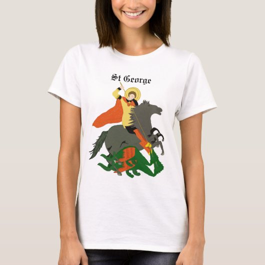 St. George en de Dragon Design Dames T-Shirt (Voorkant)