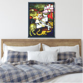 St. George en de Dragon Glas in lood Double Canvas Afdruk (Insitu (Slaapkamer))