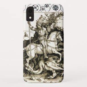 ST. GEORGE EN DRAGON, zwart wit iPhone XR Hoesje