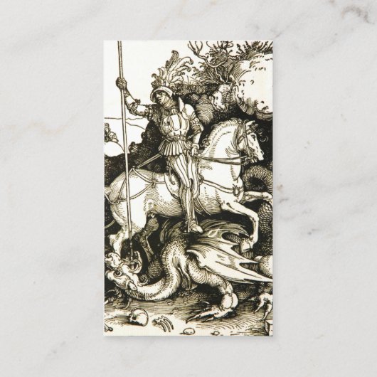 ST. GEORGE EN DRAGON, zwart wit Visitekaartje (Achterkant)