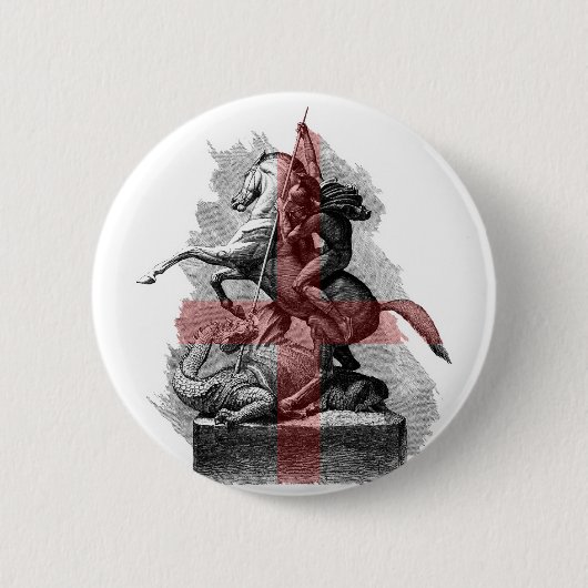 St. George en The Dragon England Ronde Button 5,7 Cm (Voorkant)