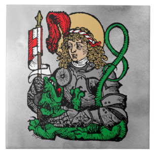 St. George et le Dragon (Nuremberg) Carreau de cér