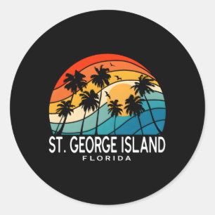 St George Island Florida Palm Tree tropisch strand Ronde Sticker
